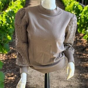 ❄️ 50% off winter Vila Milano mock neck ribbed metallic long sleeve sweater M